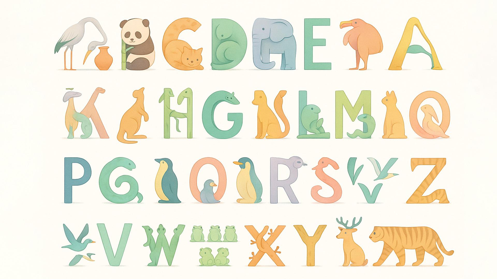 Fun Font with Animal Letters